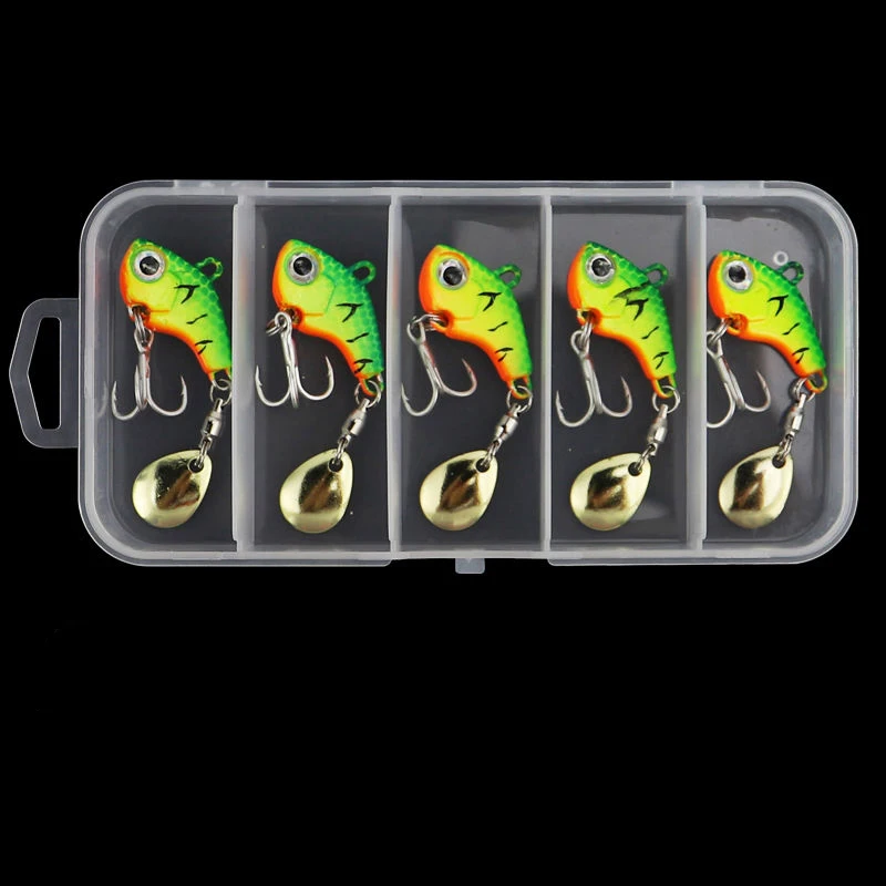 5Pcs/box Rotating Metal VIB Vibration Bait Spinner Spoon Fishing Lures Jigs  Trout Winter Fishing Hard Baits Tackle Pesca - AliExpress 18