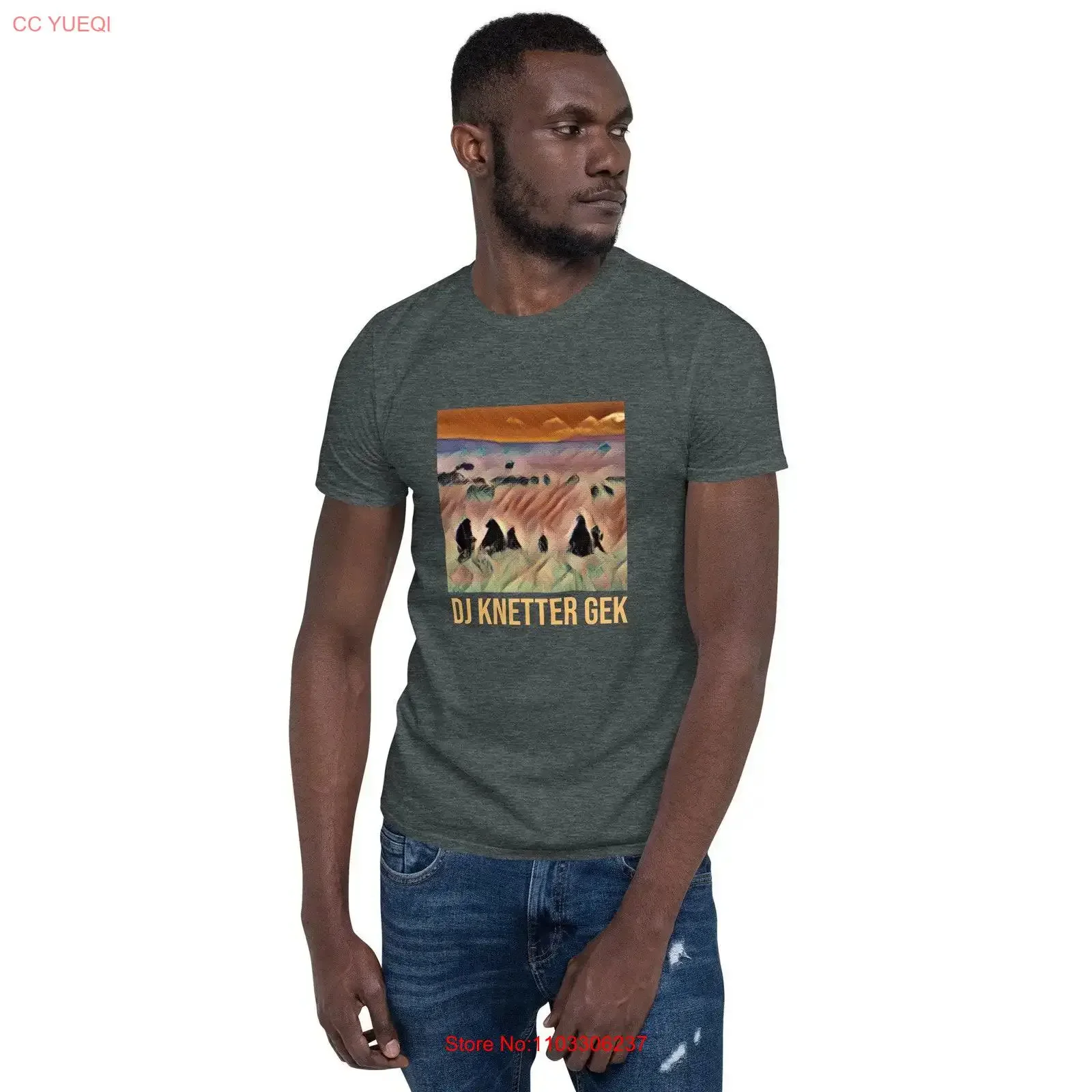 Camiseta DJ Knetter Gek Selim com arte na capa e nome, estilo vintage, lavada, para uso diário, elástica, macia, respirável, masculina.