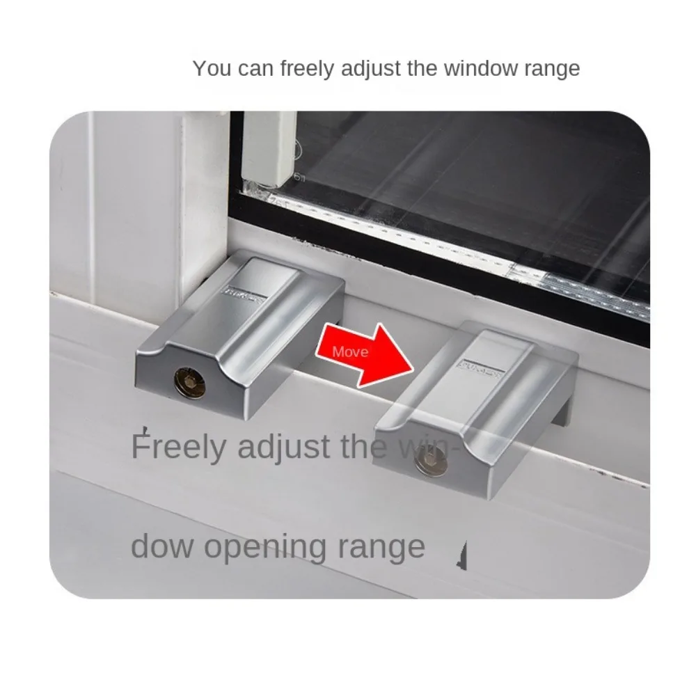 New Zinc Alloy Window Security Lock Anti-theft with Keys Windows Restrictor Durable Easy To Install Door Stopper Window