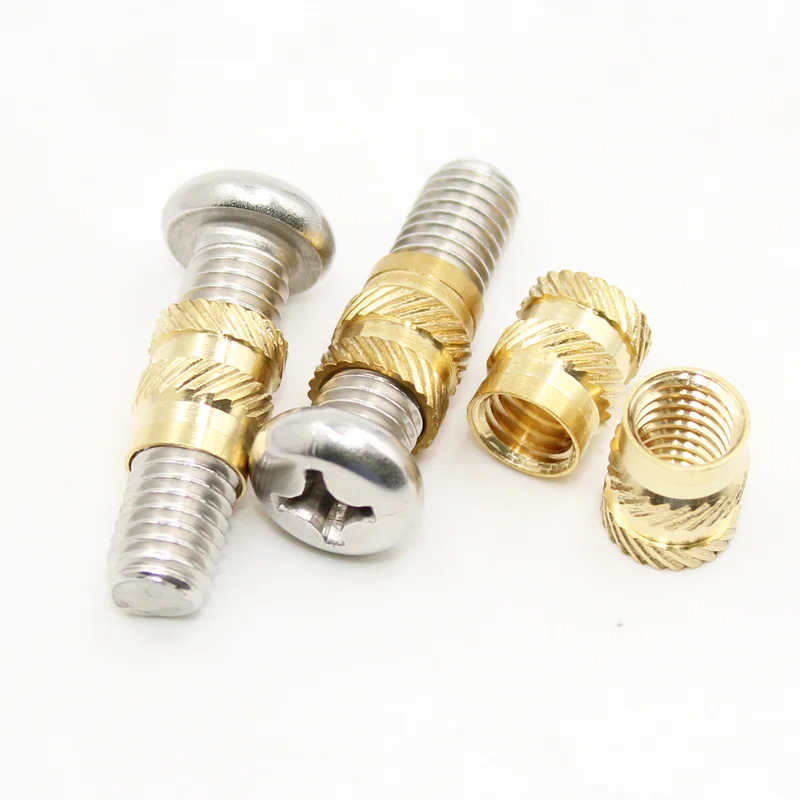 M1 M1.4 M1.6 M1.7 M2 M2.5 M3 M4 M5 M6 M8 Brass Insert Nut Knurled Nut Thread Heat Molding Double Twill Injection Embedment Nut