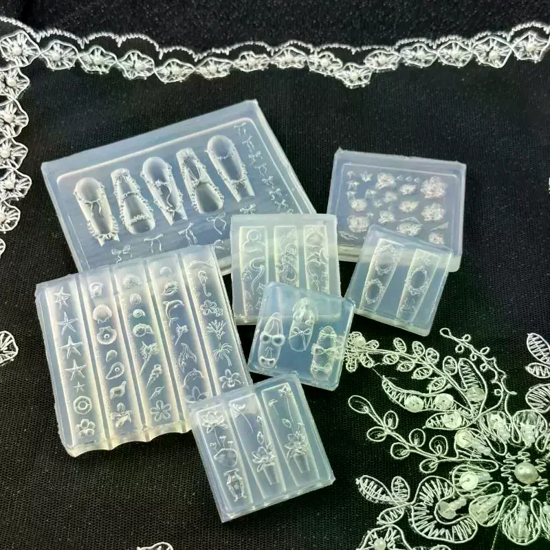 

Creative Fun Bowknot Flower Nail Art Silicone Mould Handmade Nail Art Mold Decoration Cartoon Art Mold DIY Accessories Tool