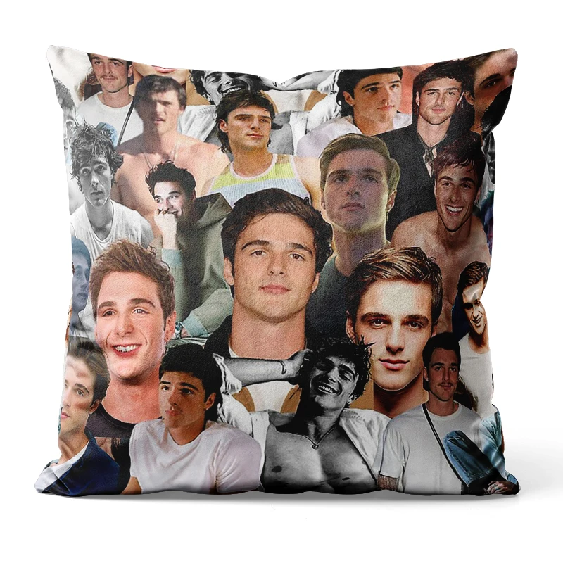 Gaslight Gatekeep Girlboss Jacob Elordi Photo Collage Throw Pillow Covers Cushion Cases Pillowcases for Bedroom 45cm x 45cm