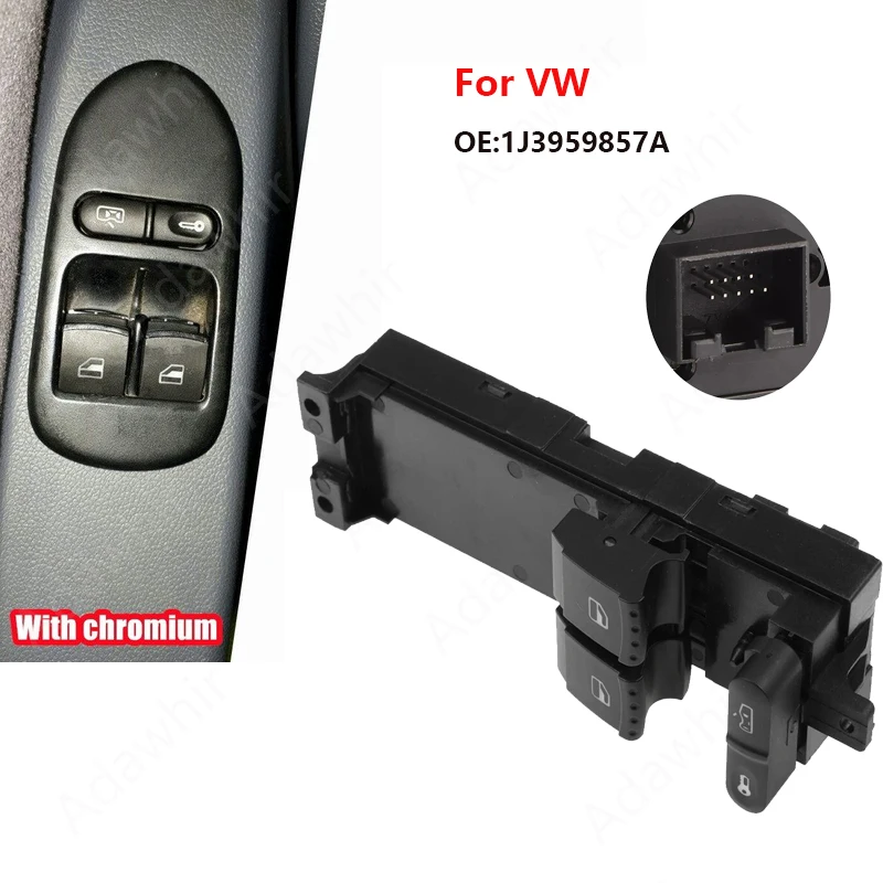 Car Styling 1J3959857 FOR SKODA FABIA OCTAVIA VW BORA GOLF SEAT LEON ELECTRIC WINDOW SWITCH 1J3 959 857 B