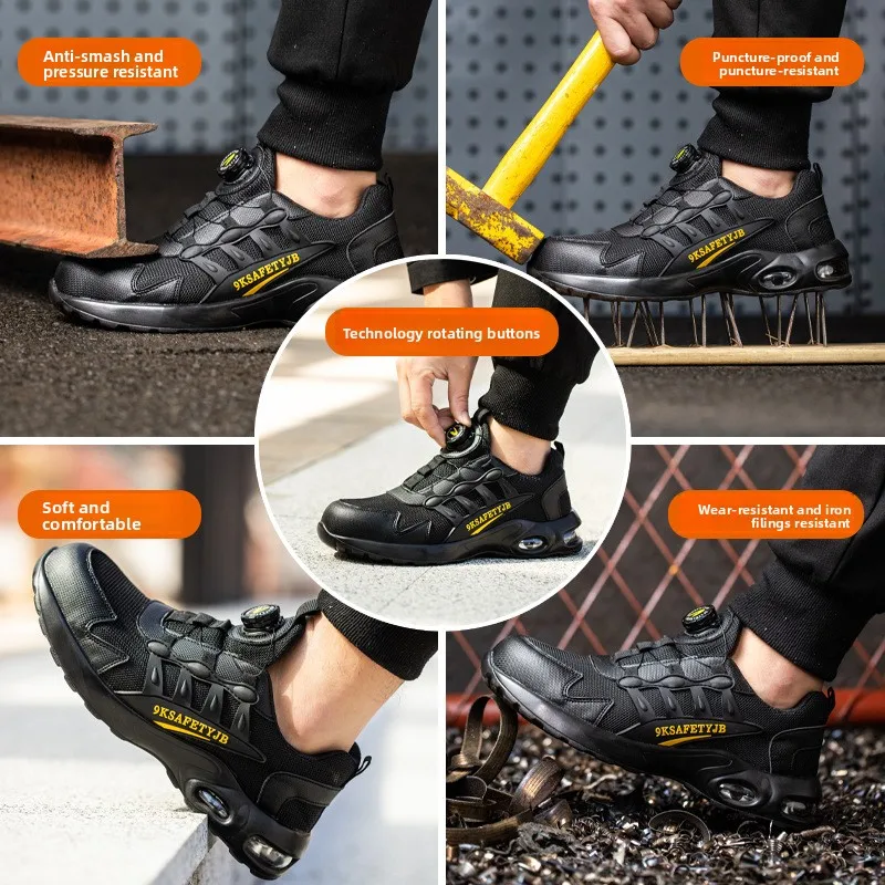 أحذية أمان رجالية الصلب تو أحذية رجالية مكافحة سحق مكافحة ثقب العمل التمهيد أحذية العمل أحذية مقاومة للانزلاق تنفس