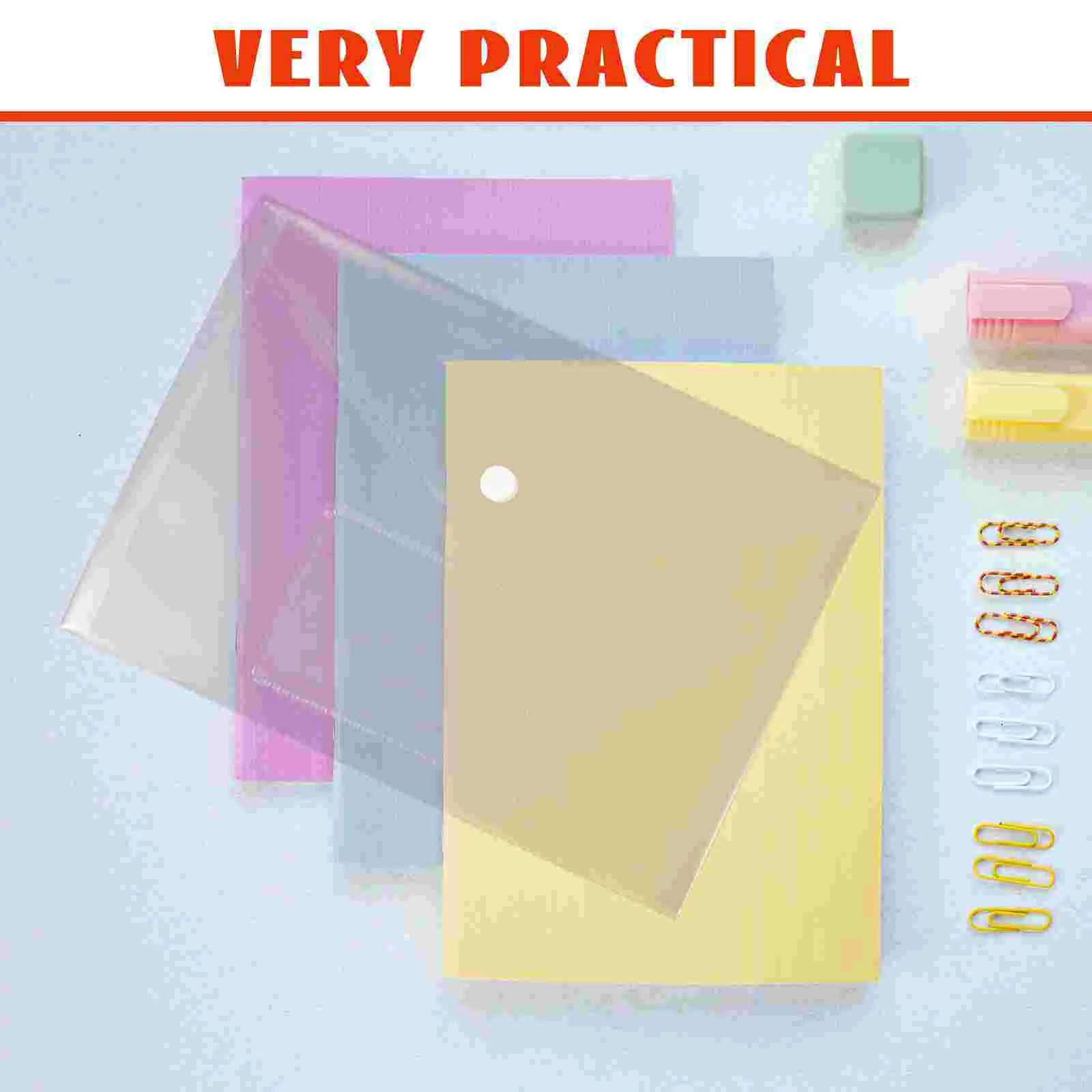 Clear Storage Tote Button File Bag Envelopes Paper Container Organizer Bags Pp Transparent Holder Office