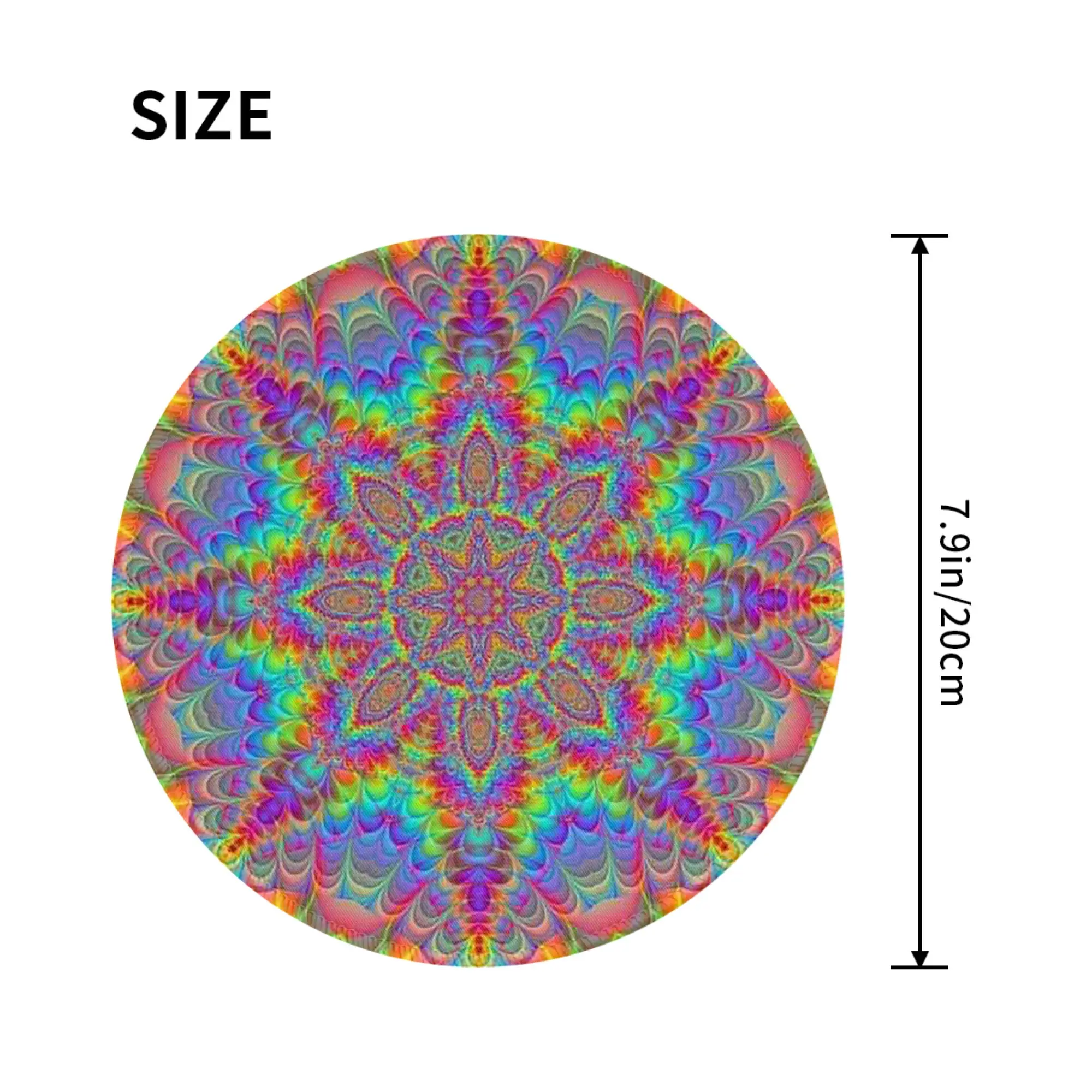 Psychedelic Black with Vibrant Magic Mouse Pad Computer Keyboard Mouse Mat Gamer Laptop Desk Mat Office Accessories Table Mats