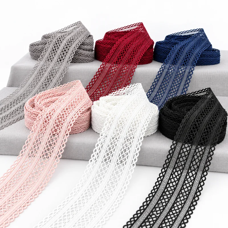 10/20Yards 18/35mm Diamond Mesh Trim Openwork Ribbon Decorative Tape for Clothing Dress Edging Sewing DIY Craft Embellishments