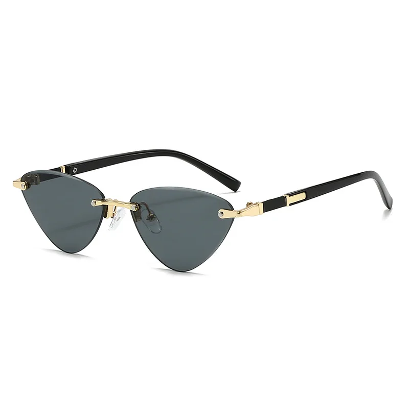 

Fashion Triangle Rimless Sunglasses Men Women Summer Outdoor Casual Sun Glasses Small Frame Cat Eye Eyeglasses Accessory