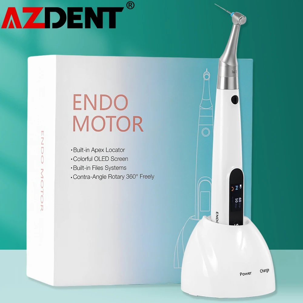 AZDENT Dental Endo Handpiece with Apex Locator Endo Motor Root Canal Measurement Treatment 2 in 1 Dentistry Tools