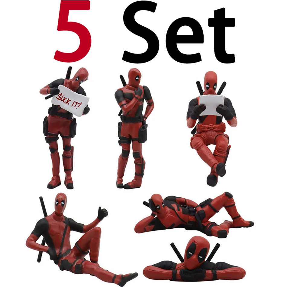 6 Desk Decoration Deadpool Car Home Office 8cm X-MAN Funny Cute Figure Model Toys