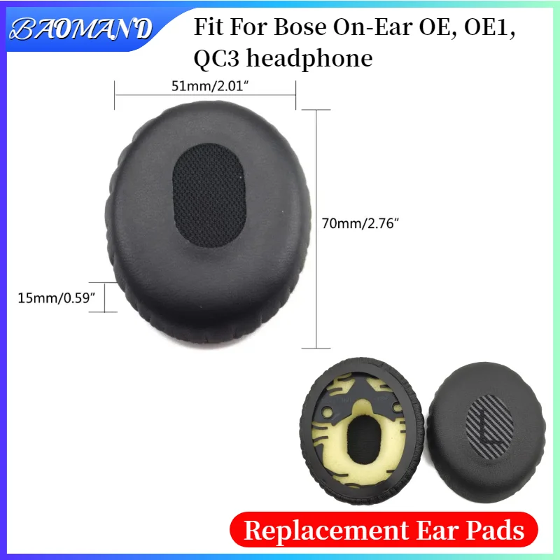 

Earphone pads For Bose On-Ear OE, OE1, QC3 Headset Earmuff Earphone Sleeve Protein skin memory sponge