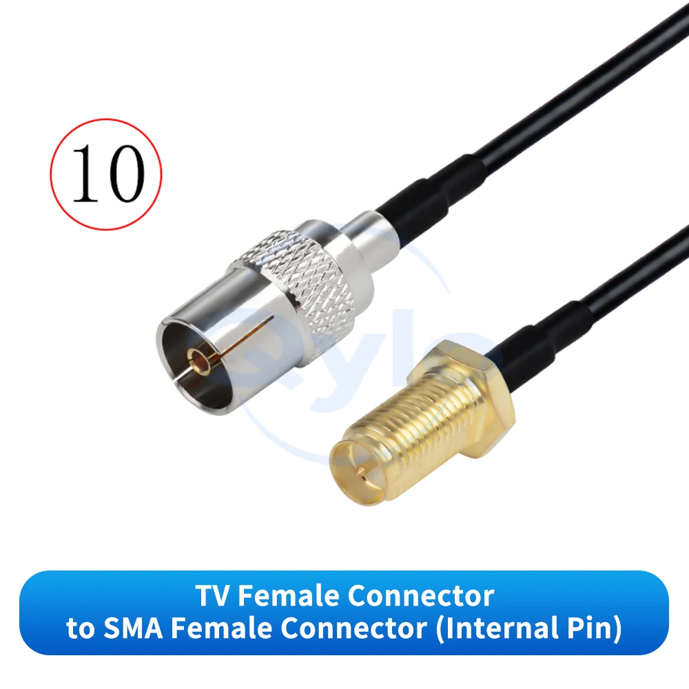 

TV to SMA Male/Female Adapter Cable Antenna RF Extension Cable High Flexibility RG174 TPU Cable TV to SMA Cable (1 pcs)