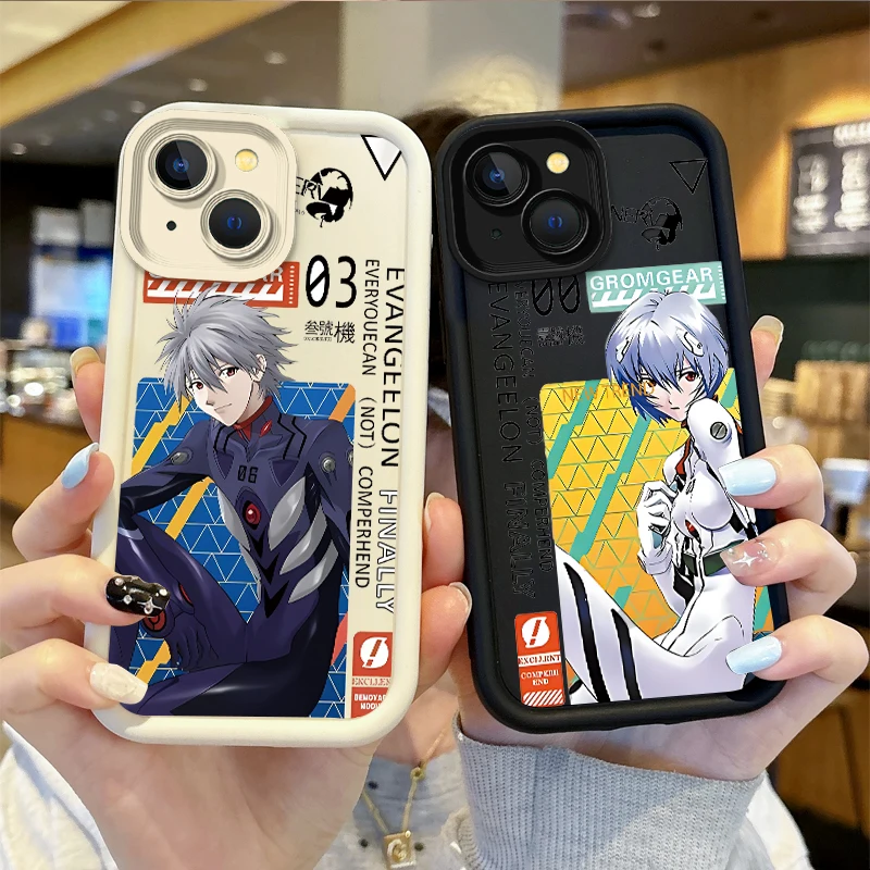 Anime E-Evangelions Ikari Shinji Phone Case for iPhone16 15 14 13 12 11 Pro Max 16 15 14 8 7 Plus X XS Max 8 7 FE Silicone Cover