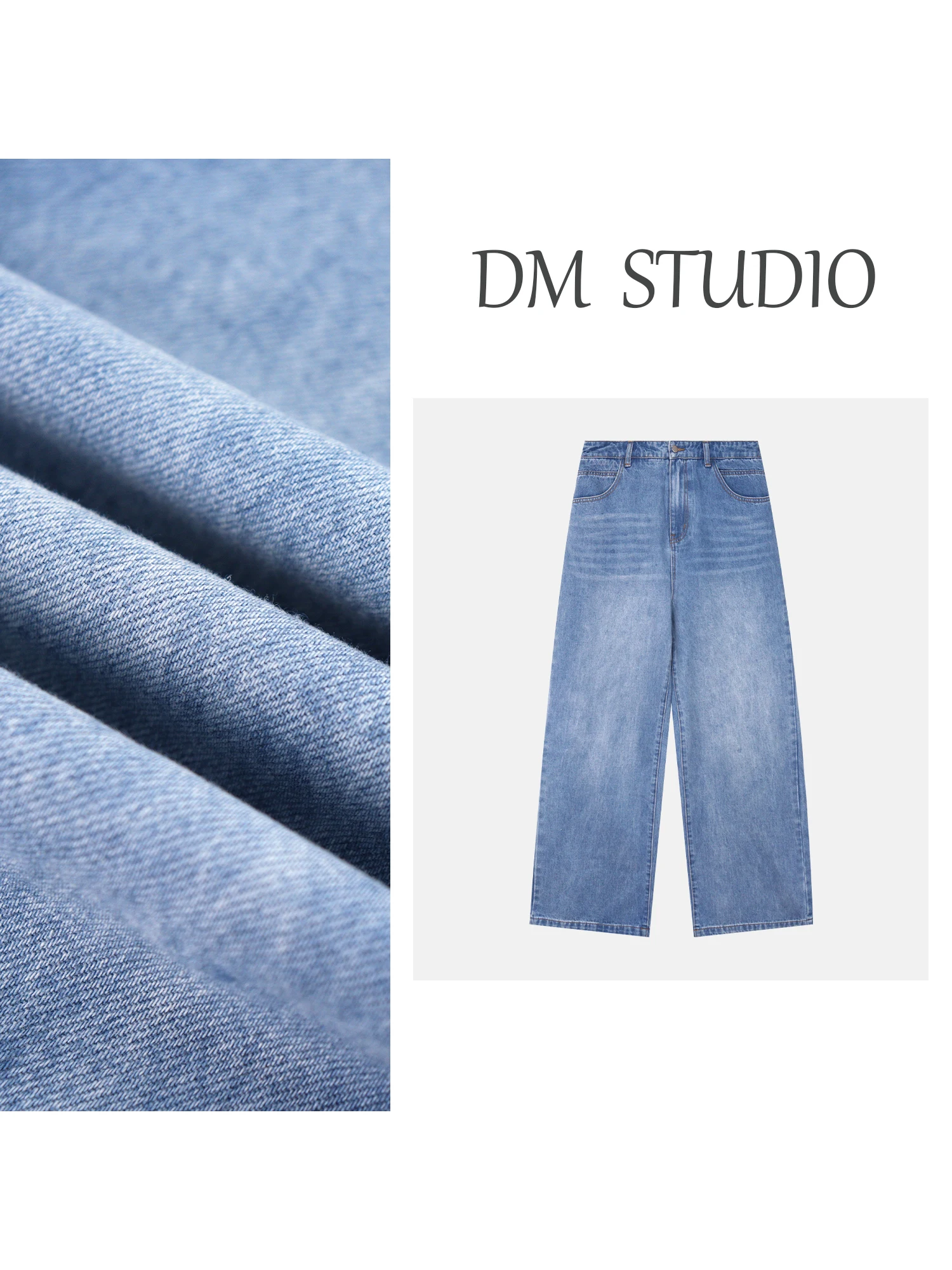 

Egg Sister plus Size Women's Jeans High Waist Wide Leg Straight Cut Loose Fit Summer New Style Casual Versatile Cotton Denim