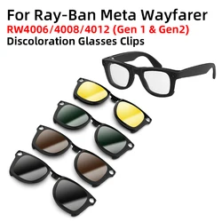 Hibloks For Ray-Ban Meta Wayfarer & GEN 2 RW4012/RW4008/RW4006 Smart Glasses Clip M&L Polarized Sunglasses Lenses Anti-Glare