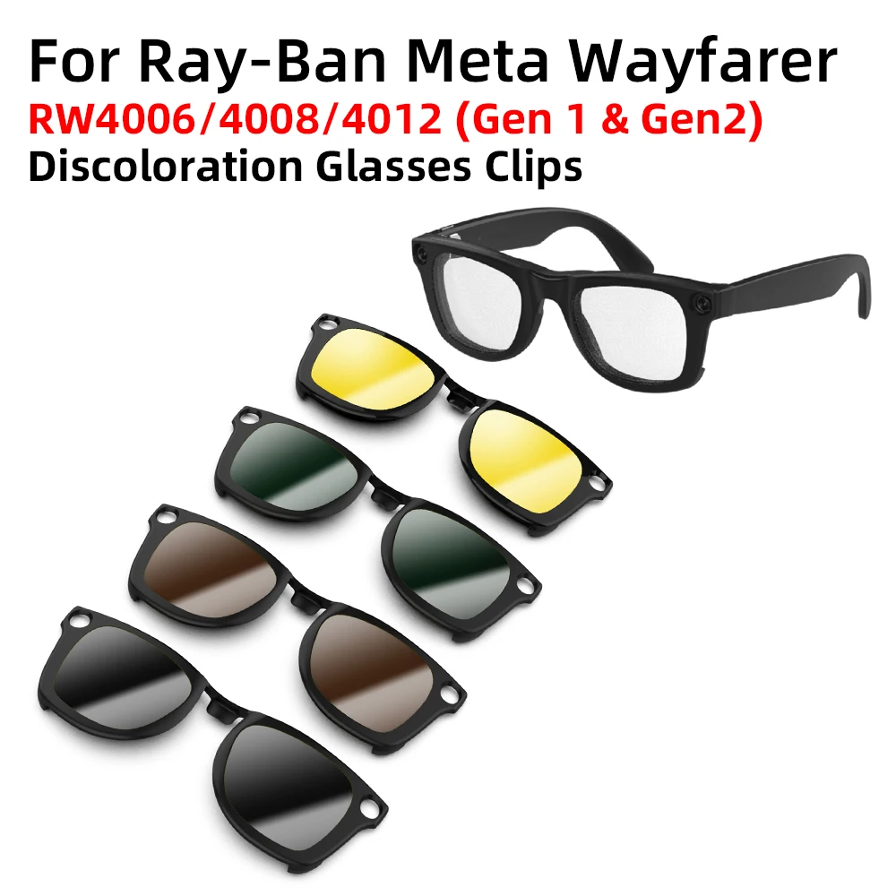 Hibloks For Ray-Ban Meta Wayfarer & GEN 2 RW4012/RW4008/RW4006 Smart Glasses Clip M&L Polarized Sunglasses Lenses Anti-Glare