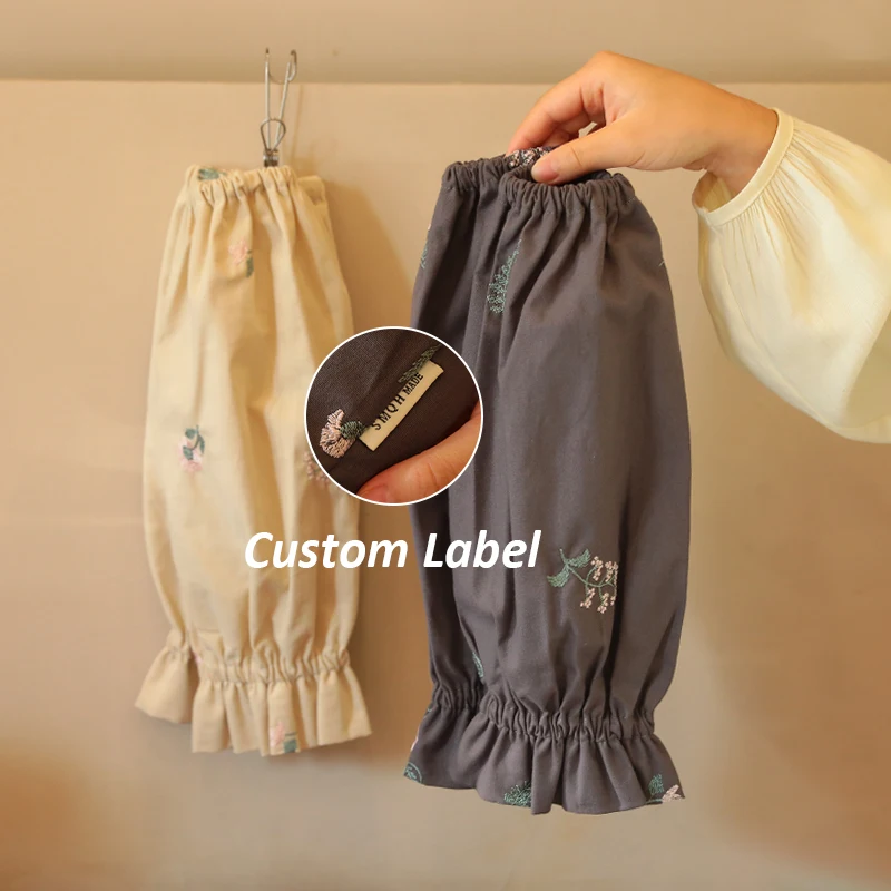 1 Pair of Embroidered Arm Sleeves with Adjustable Multi Color Elasticity, Simple Style, Suitable for Cleaning and Cooking