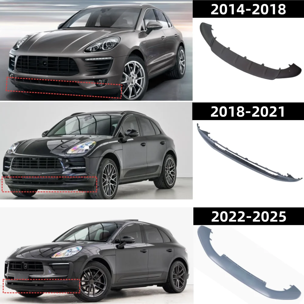 

For Porsche Macan 95B 2014-2025 Front bumper lower spoiler OE: 95B807061K1E0/807061M1E0/807061QOK1