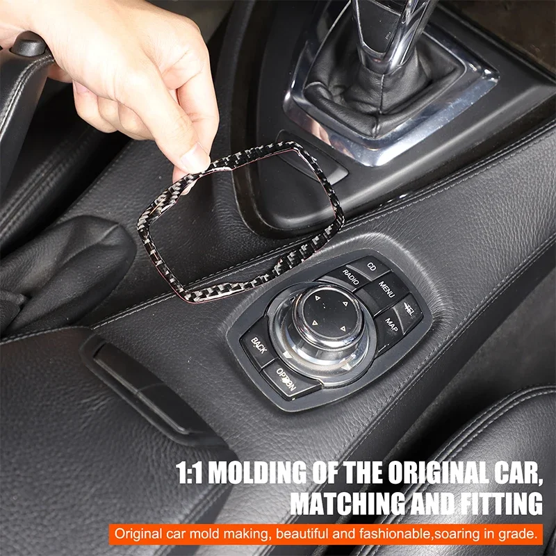 

For BMW 6 Series M6 E63 E64 2004-2010 Soft Carbon Fiber Car Multimedia Knob Frame Cover Trim Sticker Interior Car Accessories