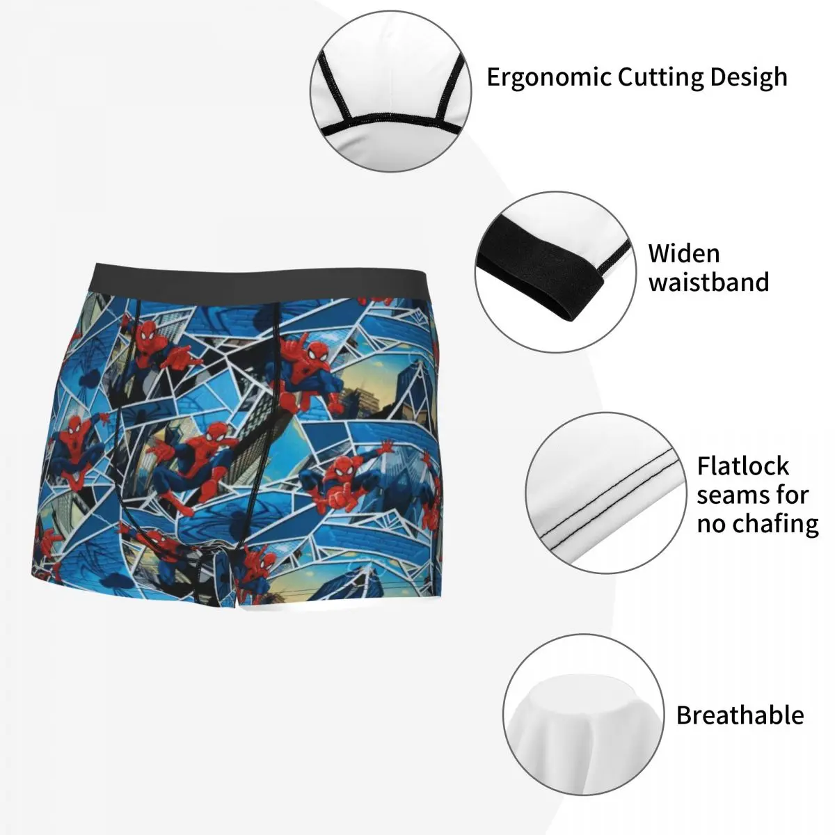 Spider Cobweb Hero Underwear Male Print Customized Spider Man Boxer Briefs Shorts Panties Soft Underpants