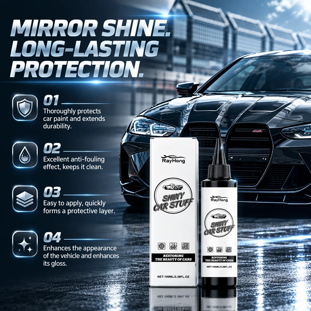 New Car Paint Polish Wax 100ml Premium Auto Detailing Coating Mirror Shine Hydrophobic Water Repellent Protective Finish