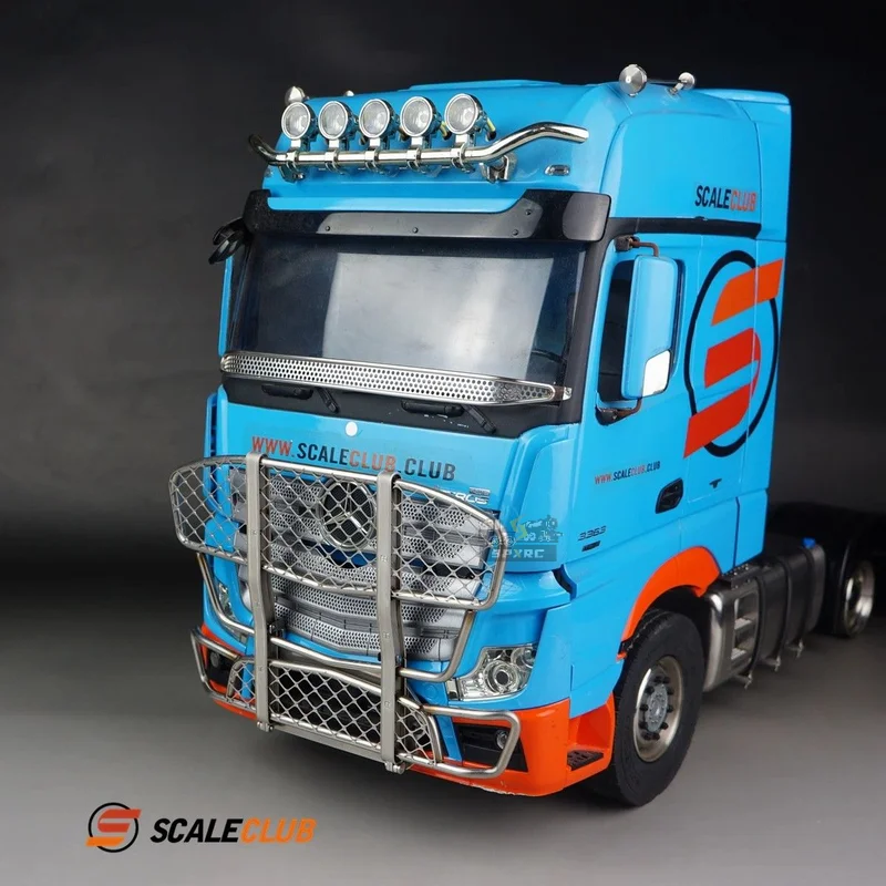 Scaleclub modelo 1/14 para benz actros cabeça de arrasto metal anti-colisão cerca animal caneta bullpen para tamiya lesu rc caminhão reboque