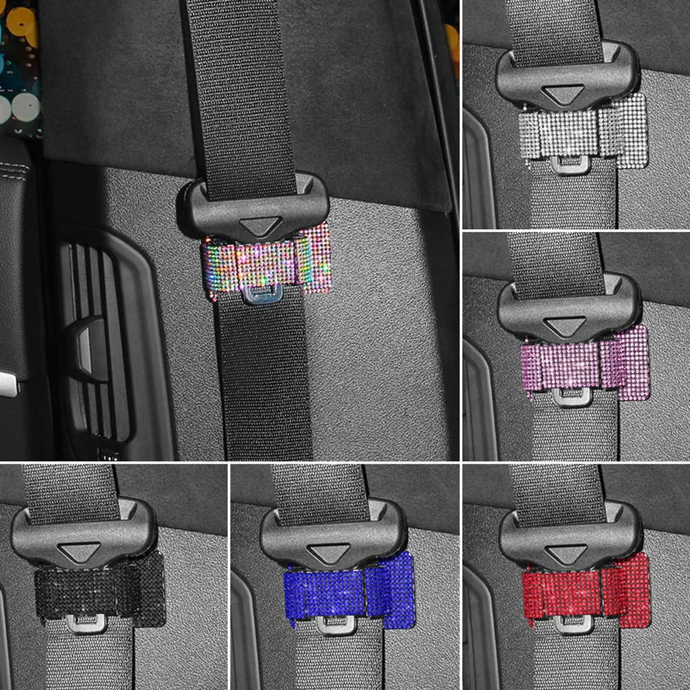 Rhinestone Car Seat Belt Limiter Buckle Stopper Holder Safety Belt Adjusting Clip Non-slip Spacing Limit Device Fixed Buckle