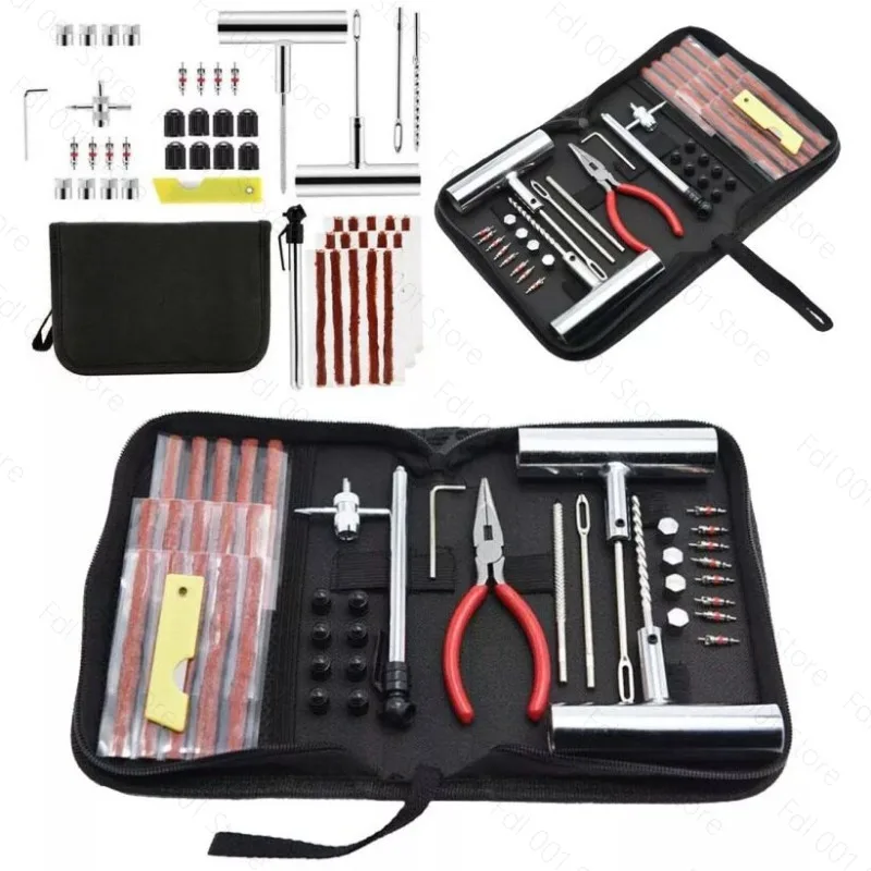 24 46 62 Pcs Tire Repair Kit  Quick Emergency Patch Kit for Car Motorcycle Electric Bike
