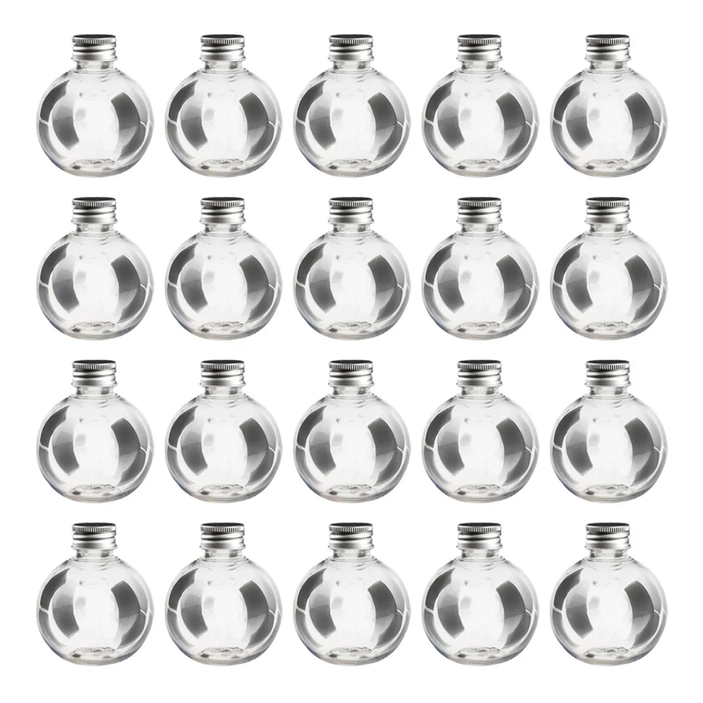 

20Pcs Fillable Bulb-Shaped Pet Bottles Clear Plastic Storage Containers for Craft Projects Message Bottles Party Decor