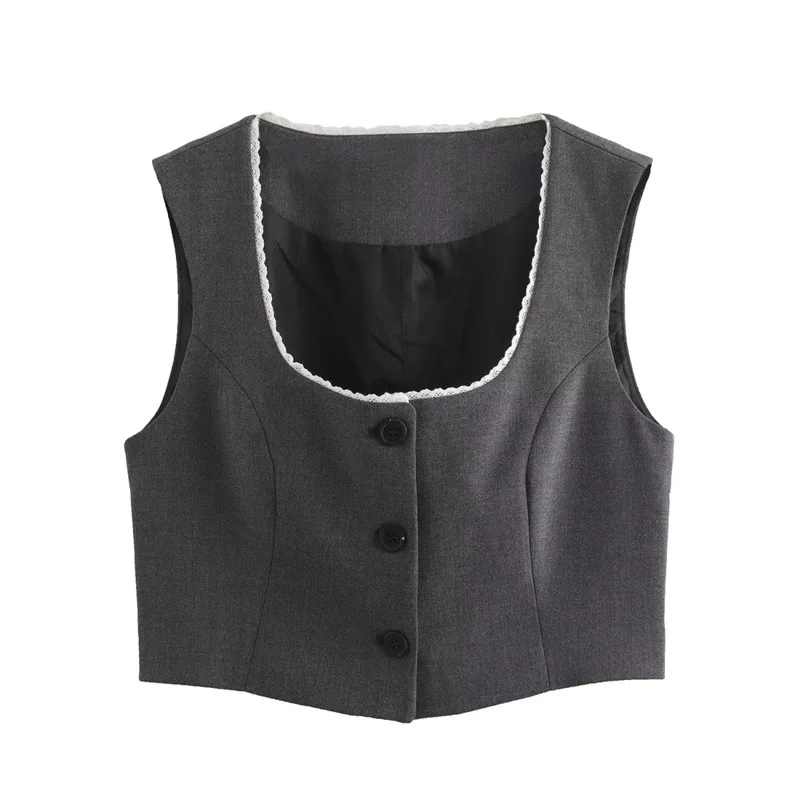 Striped Short Blazer Patchwork Vest Skirt Three-Piece Set