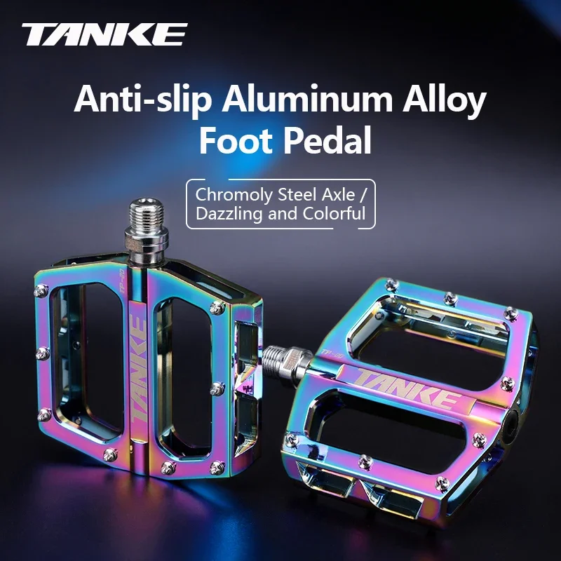 TANKE Fahrradpedale, ultraleichte Aluminiumlegierung, buntes Anti-Rutsch-Lager, Mountainbike-Zubehör, MTB-Fußpedale, Faltrad