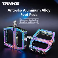 Pedales de bicicleta TANKE, aleación de aluminio ultraligeros, rodamiento antideslizante colorido, accesorios para bicicleta de montaña, pedales para bicicleta plegable