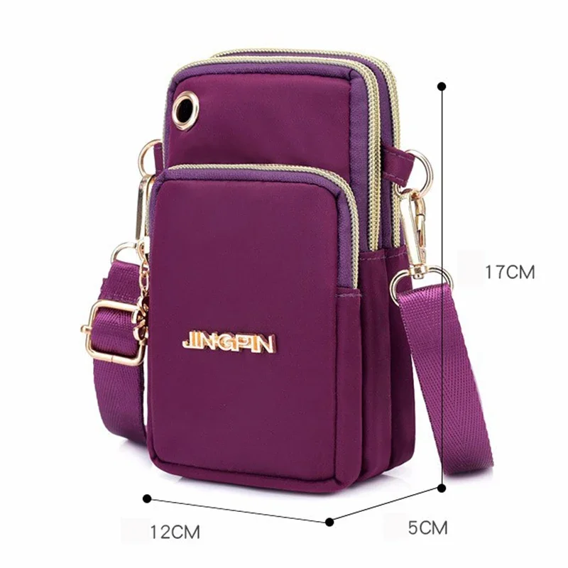 Bolsos cruzados de nailon impermeables informales, bandolera mensajero para mujer, bolsos pequeños para teléfono móvil, monederos, bolsa deportiva