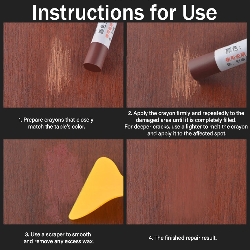 8 ألوان مقاوم للماء الأثاث الخشبي قلم إصلاح الأرضيات ، التالفة خدش الخشب التصحيح الطلاء تلوين ، رقعة لصق لتحسين المنزل