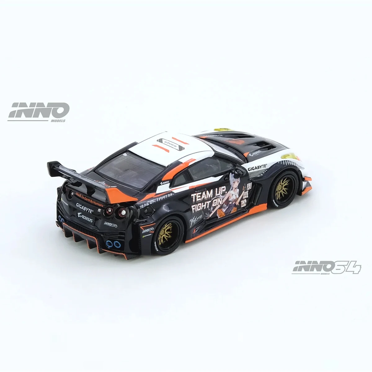 INNO64 x AORUS 1:64 Nissan GT-R R35 Widebody Itasha Livery Diecast Car Model In Stock Ready To Ship
