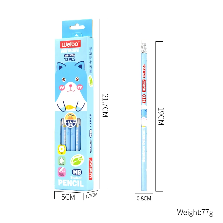 WB-9506 12pcs packaging student pencil for school kids office supplies children  materials escolares cute lead pencils