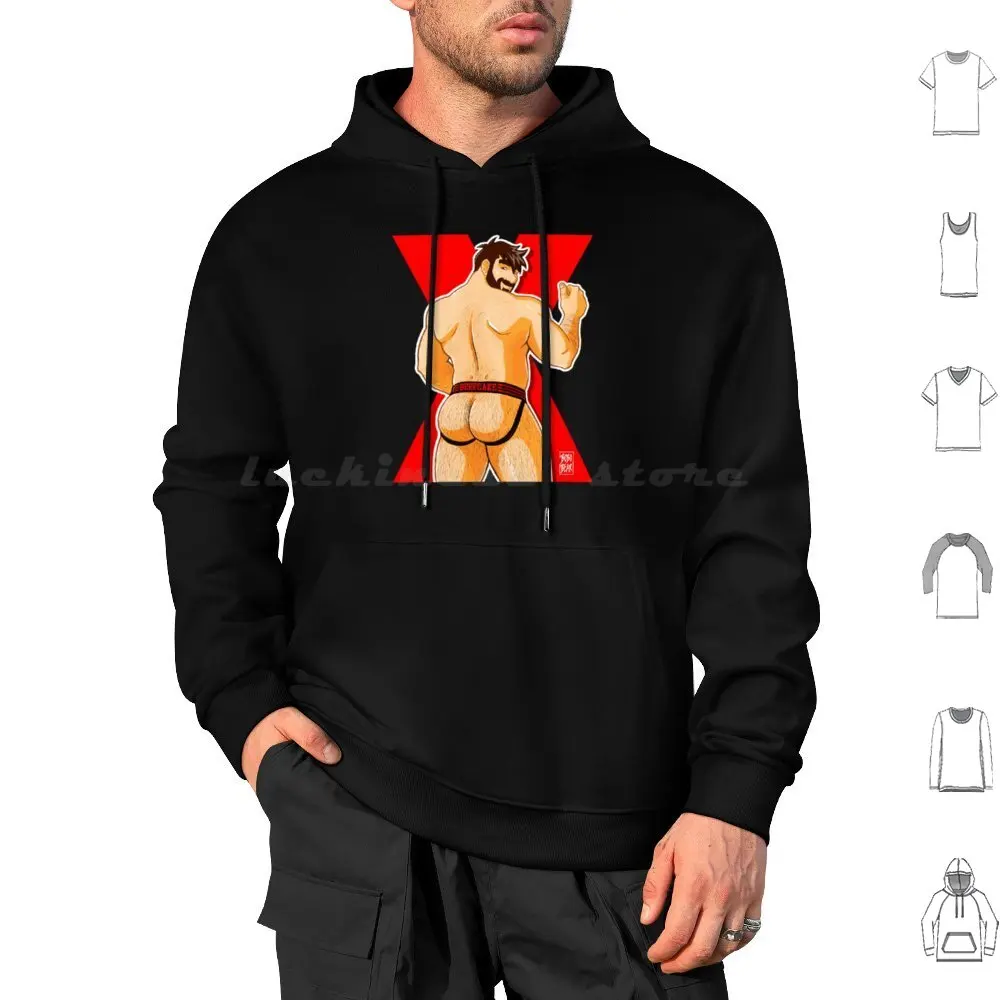 Adam Likes Jockstraps-Red Hoodie cotton Long Sleeve Bobobear Bobobearart Bobo Bear Bear Bear Week Bear Weekend Otter