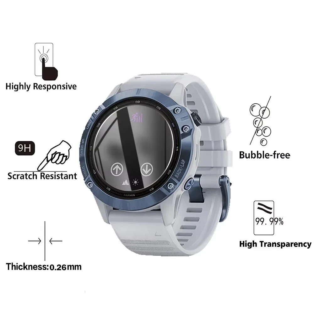 3Pcs 9H Premium Tempered Glass For Garmin Fenix 8 8X 43 47 51mm Smartwatch Screen Protector Film Cover Accessories Fenix 7 7S 7X