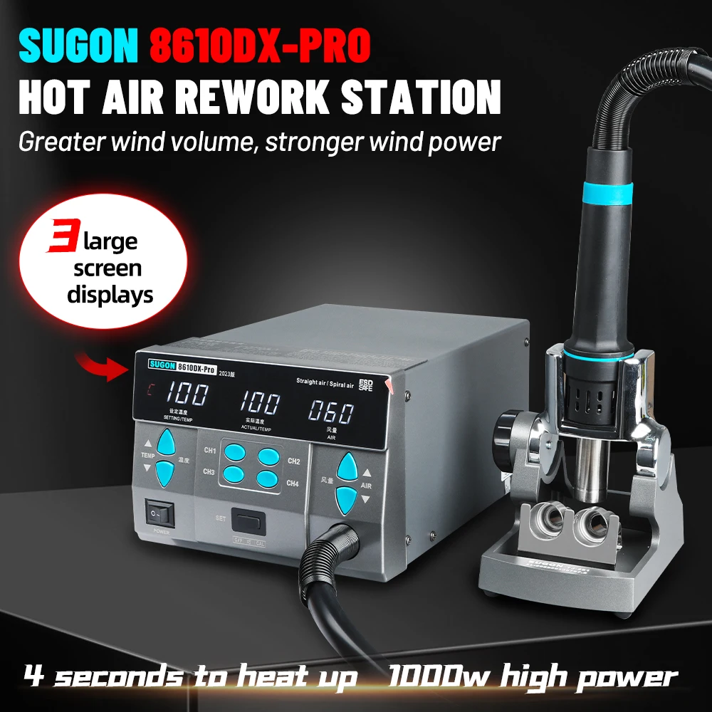 SUGON 8610DX-PRO Desoldering Station Constant Temperature Digital Display Soldering Station 1000w High Power Mobile Phone Repair