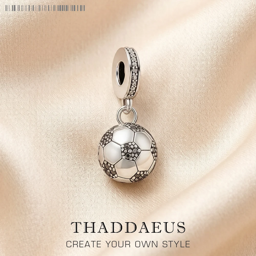 

Football Soccer Charms Jewelry For Women Men Pure 925 Sterling Silver Sport Gift