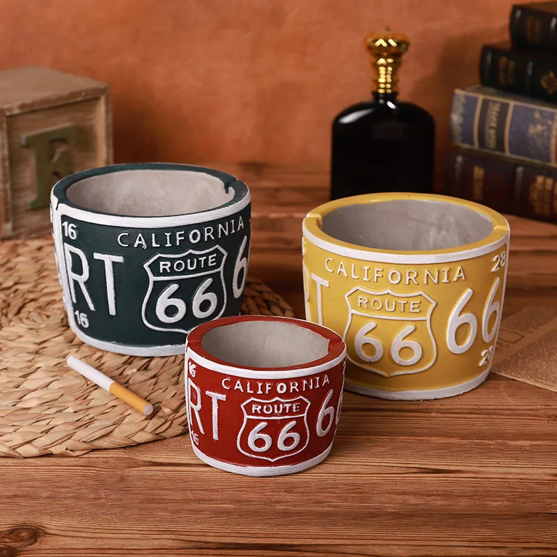 

Vintage American Style Creative Cement Ashtray Large Home Decoration Multifunctional Storage Box