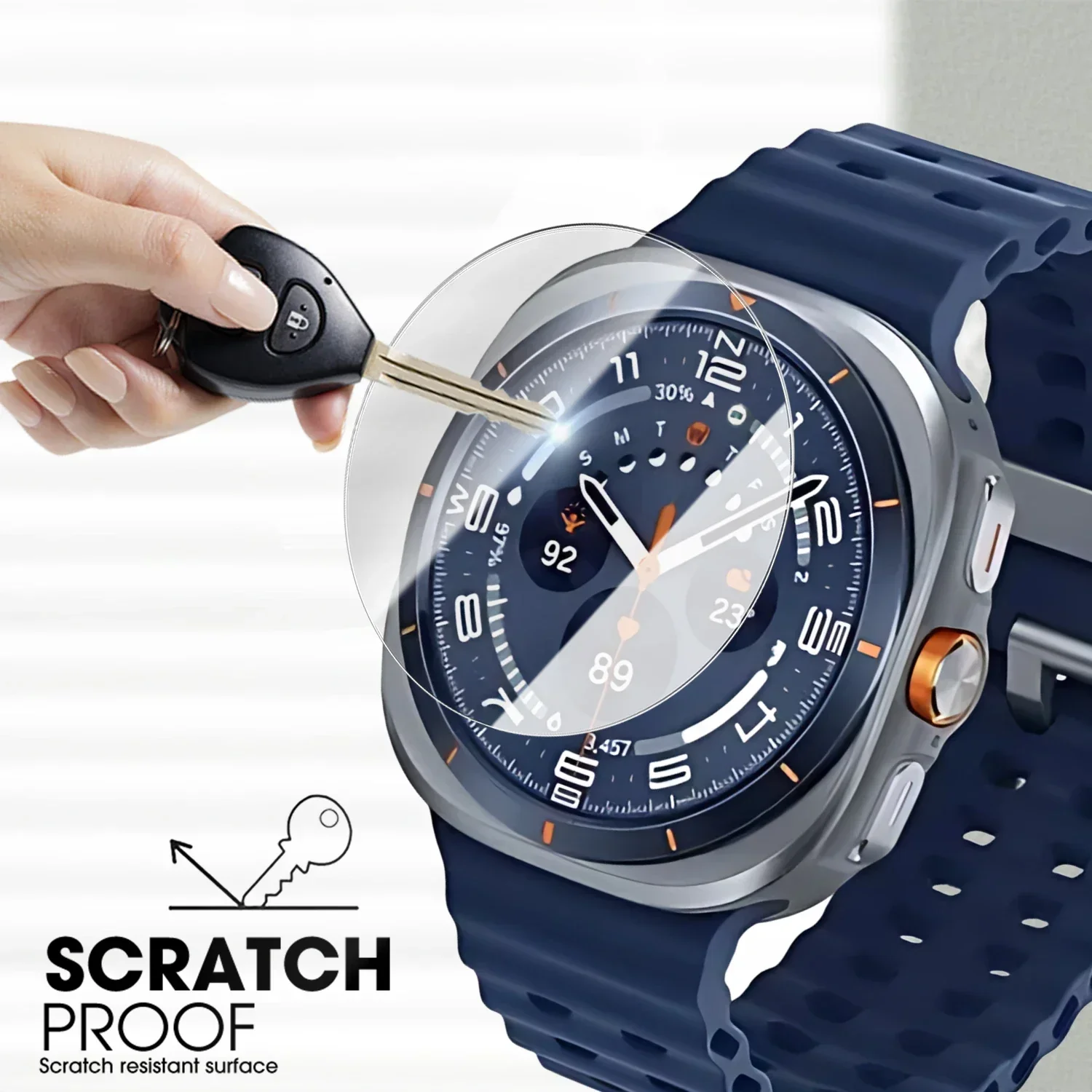 高精細クイックペースト強化ガラスフィルム サムスン Galaxy Watch 8 Classic用スクリーンフィルム Ultra/Ultra 2025 47mm 8/7/6対応