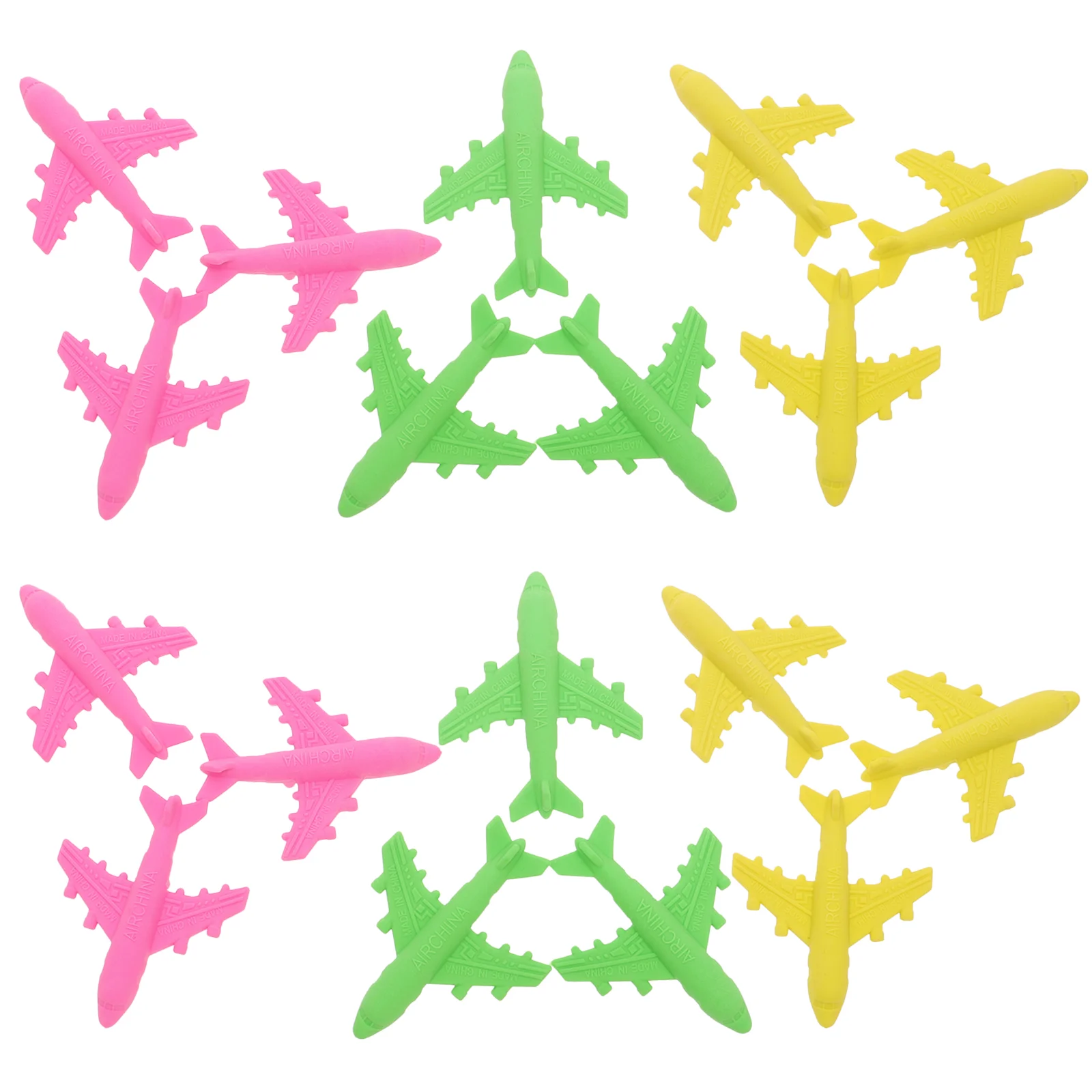 18pcs Airplane Erasers Cute Cool Design Student Stationery Kids Learning Supplies Fun Shape Random Color School Prize