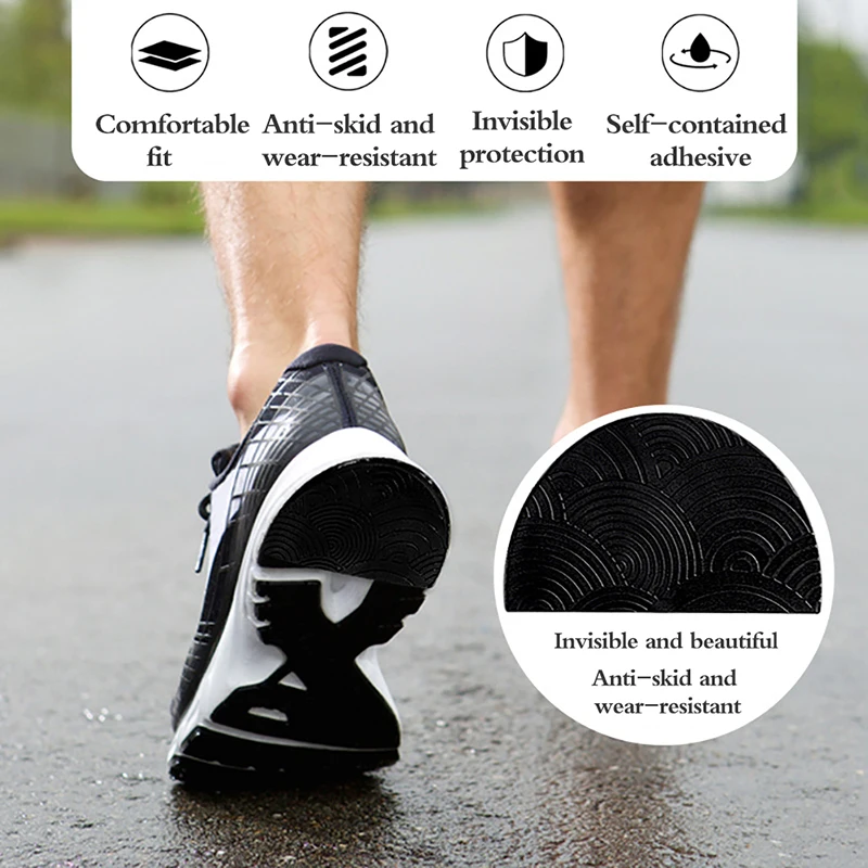 1 pair of wear-resistant insoles shoes repair anti-slip self-adhesive protective stickers rubber insoles can be cut