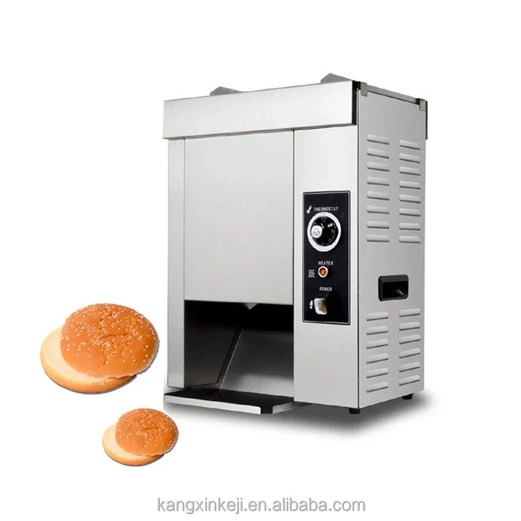 Vertical Bun Toaster Grill Machine Stainless Steel Electric Breakfast Sandwich Egg Hamburger Patty Maker