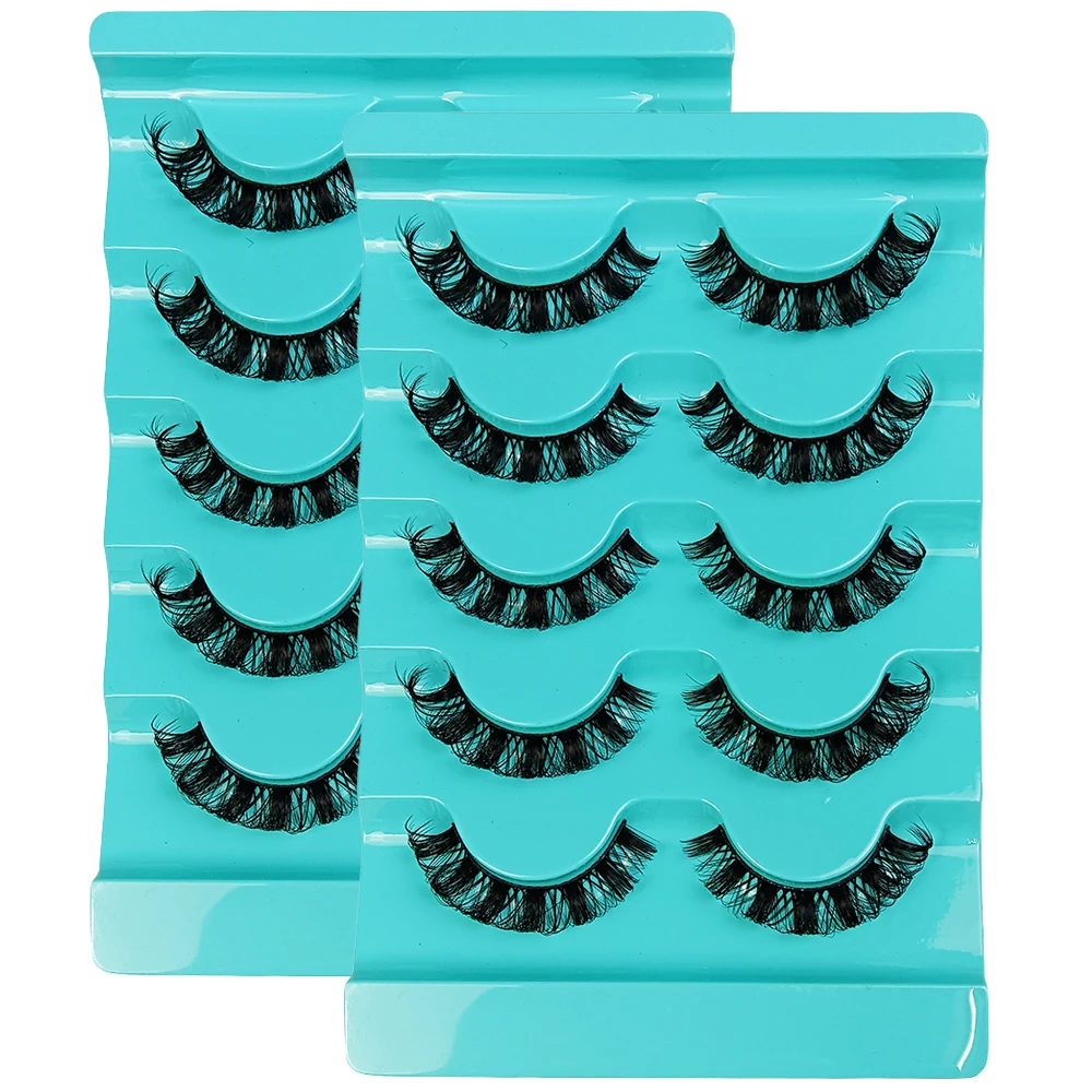 10Pairs/2Pack Russische Streifen Wimpern Flauschigen Faux Nerz Wimpern 3D Falsche Wimpern DD Curl Gefälschte Wimpern Make-Up-Tools