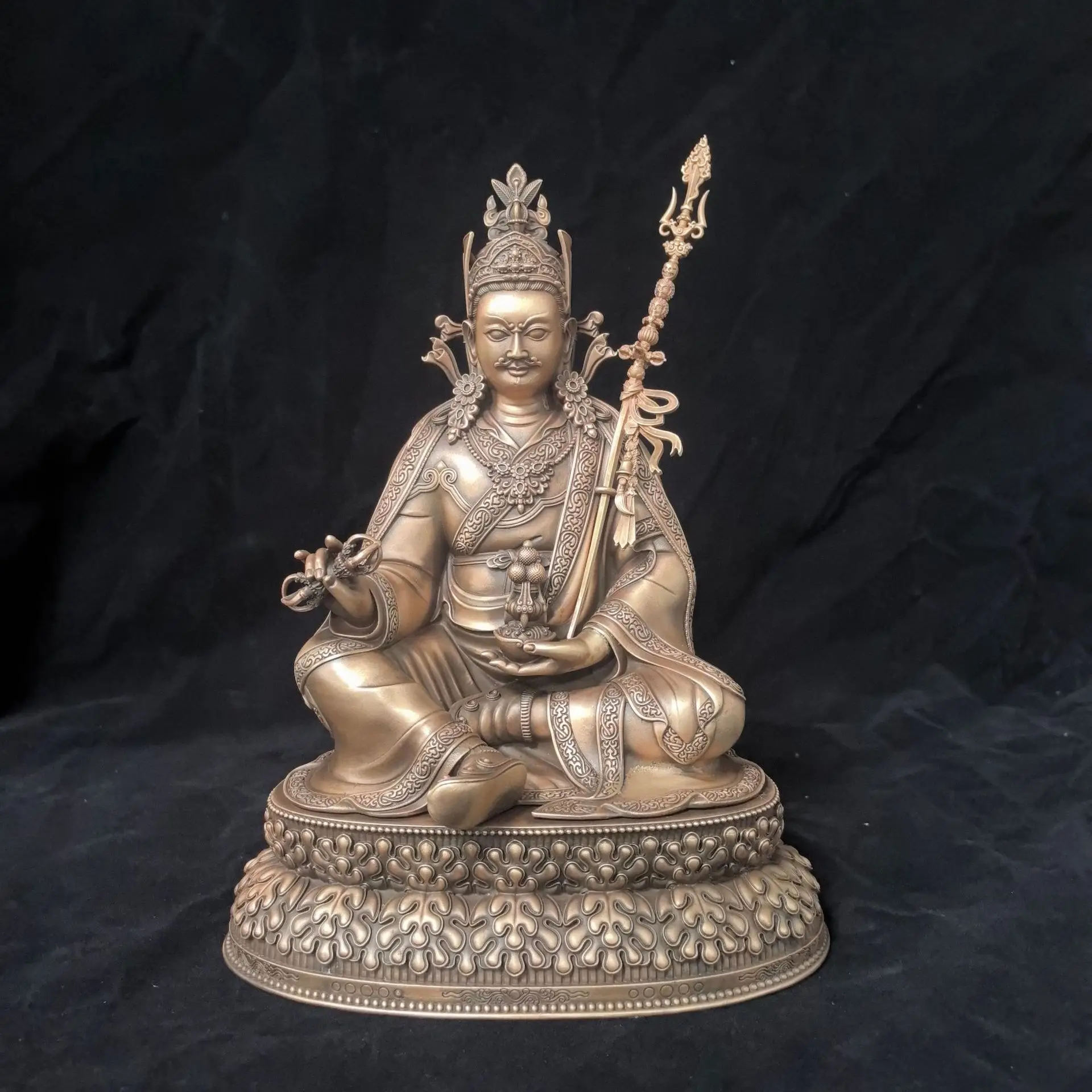 CZ Lotus Peanut Master Copper Buddha Statue Tibetan Small Buddha Statue Ornament Home Offering