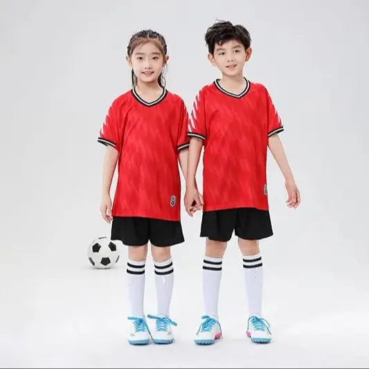Multi Farben Kinder Fußball Fußball Jersey Kinder Kits Kurzarm Kind Fußball Trikots Uniformen Laufen Sportbekleidung