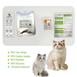 50 Pcs (FIV+FeLV) Feline Immunodeficiency & Leukemia Combo Test Kits for Cats