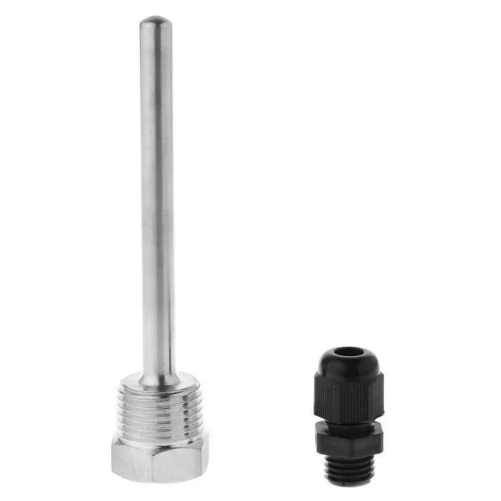 30-200mm Thermowell 304 Acero inoxidable 1/2 G Rosca OD6mm Manga de inmersión Bolsillo para sensor de temperatura